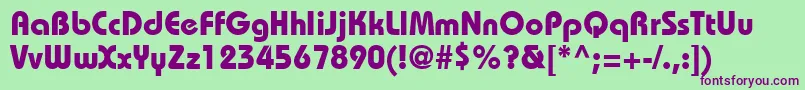 DynameBlackSsiBold Font – Purple Fonts on Green Background