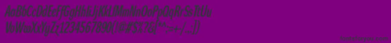 Czcionka DynagroteskdxcItalic – czarne czcionki na fioletowym tle
