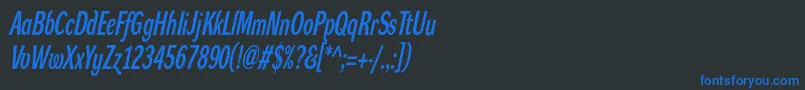 DynagroteskdxcItalic Font – Blue Fonts on Black Background
