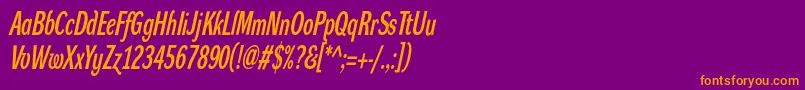 DynagroteskdxcItalic Font – Orange Fonts on Purple Background