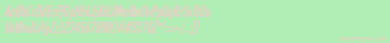 DynagroteskdxcItalic Font – Pink Fonts on Green Background