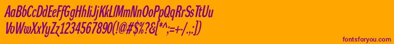 DynagroteskdxcItalic Font – Purple Fonts on Orange Background