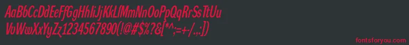 DynagroteskdxcItalic Font – Red Fonts on Black Background