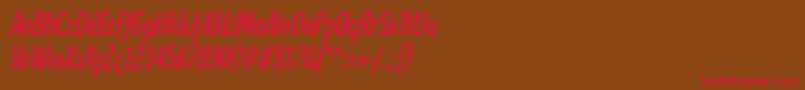 DynagroteskdxcItalic Font – Red Fonts on Brown Background