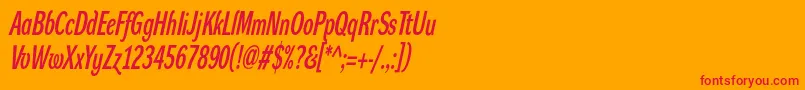 DynagroteskdxcItalic Font – Red Fonts on Orange Background