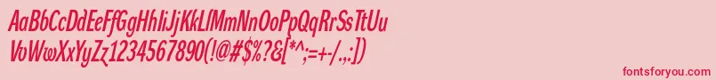 DynagroteskdxcItalic Font – Red Fonts on Pink Background