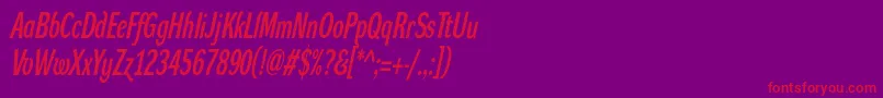 DynagroteskdxcItalic Font – Red Fonts on Purple Background