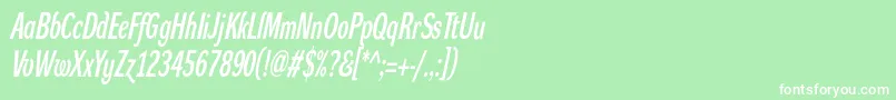 DynagroteskdxcItalic Font – White Fonts on Green Background