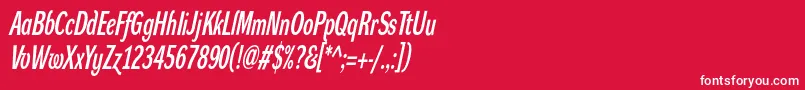 フォントDynagroteskdxcItalic – 赤い背景に白い文字