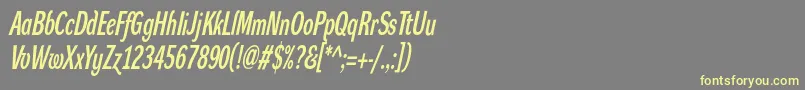 DynagroteskdxcItalic Font – Yellow Fonts on Gray Background