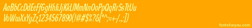 DynagroteskdxcItalic Font – Yellow Fonts on Orange Background