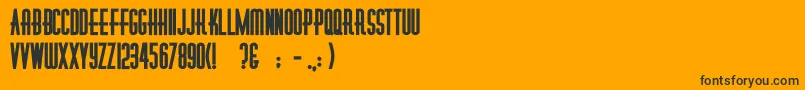 Diner ffy-Schriftart – Schwarze Schriften auf orangefarbenem Hintergrund