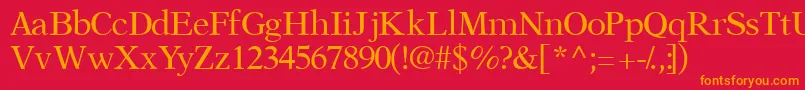 Orchidssk Font – Orange Fonts on Red Background