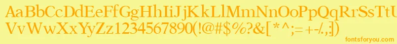 Orchidssk Font – Orange Fonts on Yellow Background