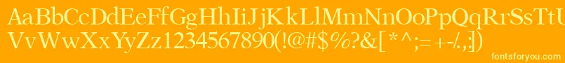 Orchidssk Font – Yellow Fonts on Orange Background