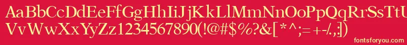 Orchidssk-fontti – keltaiset fontit punaisella taustalla