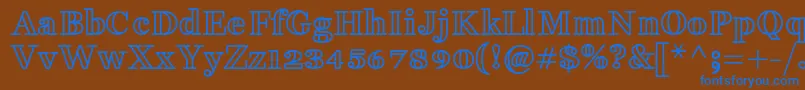 FakedesOutlineBold Font – Blue Fonts on Brown Background