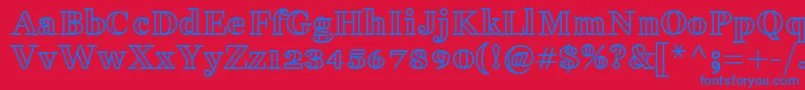 FakedesOutlineBold Font – Blue Fonts on Red Background