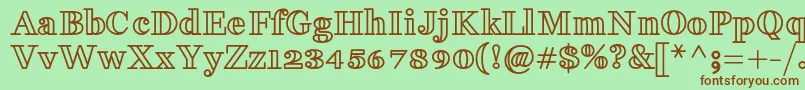 Шрифт FakedesOutlineBold – коричневые шрифты на зелёном фоне