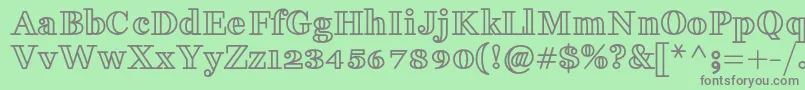 フォントFakedesOutlineBold – 緑の背景に灰色の文字