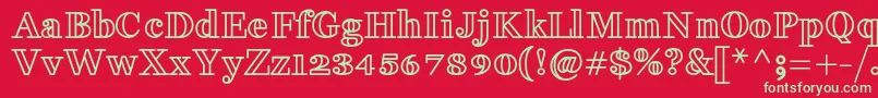 FakedesOutlineBold Font – Green Fonts on Red Background
