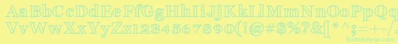 フォントFakedesOutlineBold – 黄色い背景に緑の文字