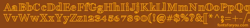 FakedesOutlineBold Font – Orange Fonts on Brown Background