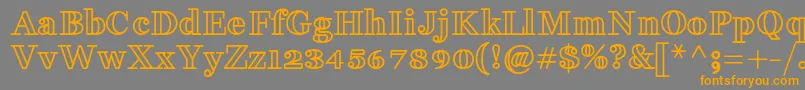 FakedesOutlineBold-Schriftart – Orangefarbene Schriften auf grauem Hintergrund