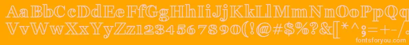 Czcionka FakedesOutlineBold – różowe czcionki na pomarańczowym tle