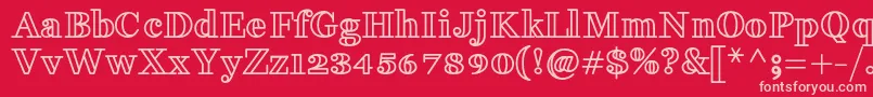 FakedesOutlineBold Font – Pink Fonts on Red Background