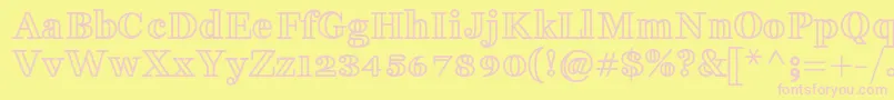 FakedesOutlineBold Font – Pink Fonts on Yellow Background