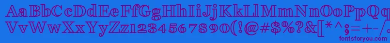 FakedesOutlineBold Font – Purple Fonts on Blue Background