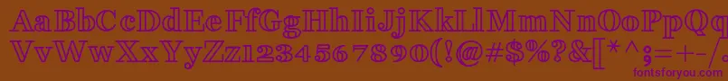 FakedesOutlineBold-Schriftart – Violette Schriften auf braunem Hintergrund