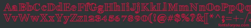 FakedesOutlineBold Font – Red Fonts on Black Background