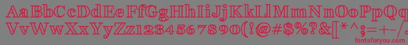 FakedesOutlineBold Font – Red Fonts on Gray Background