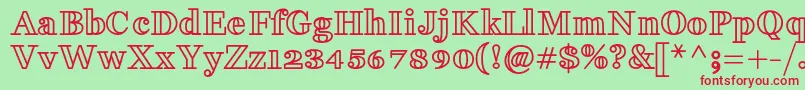 FakedesOutlineBold Font – Red Fonts on Green Background