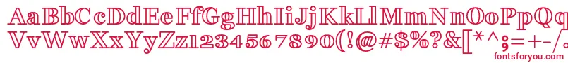 FakedesOutlineBold Font – Red Fonts on White Background