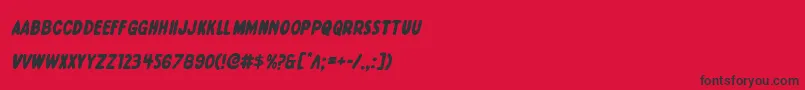 Excelsiorcomicsital-Schriftart – Schwarze Schriften auf rotem Hintergrund