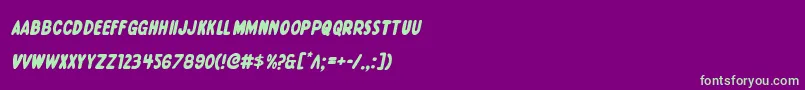 Excelsiorcomicsital Font – Green Fonts on Purple Background