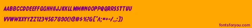 Excelsiorcomicsital Font – Purple Fonts on Orange Background