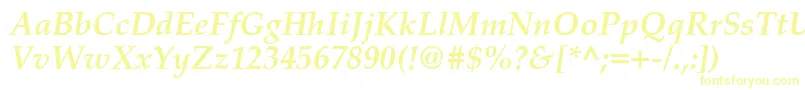PalatinoCeBoldItalic-fontti – keltaiset fontit