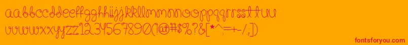 HappyBirthdayBabyMedium-Schriftart – Rote Schriften auf orangefarbenem Hintergrund