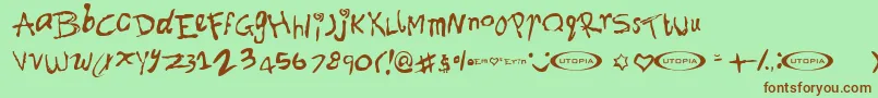 Fontforerin Font – Brown Fonts on Green Background