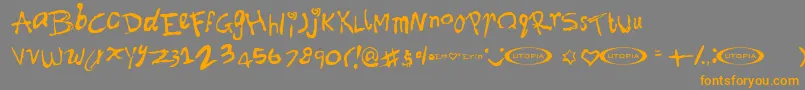 Fontforerin Font – Orange Fonts on Gray Background