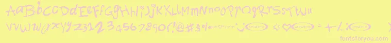 Fontforerin Font – Pink Fonts on Yellow Background
