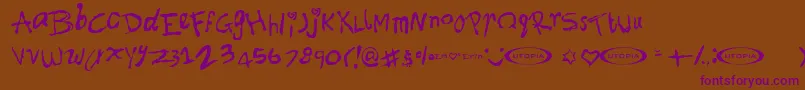 Fontforerin Font – Purple Fonts on Brown Background