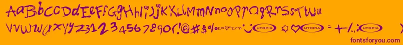 Fontforerin Font – Purple Fonts on Orange Background