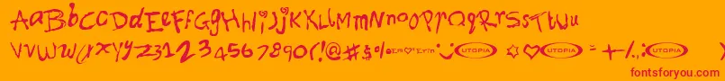 Fontforerin Font – Red Fonts on Orange Background