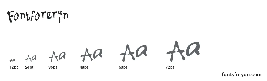 Größen der Schriftart Fontforerin