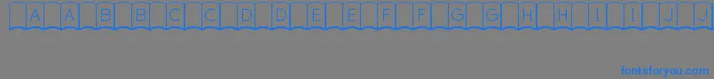 FirstEditionJl Font – Blue Fonts on Gray Background